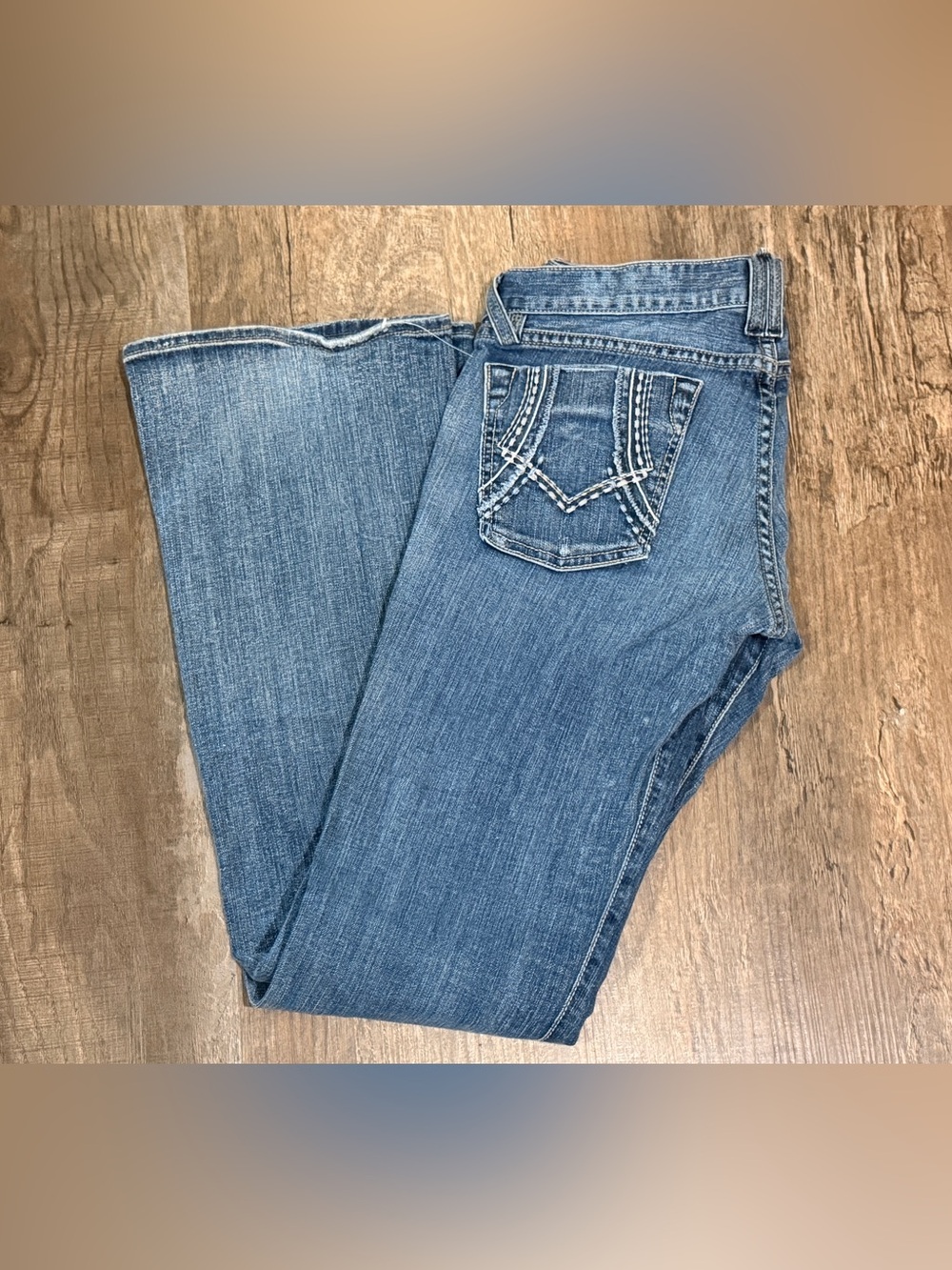 Lucky Brand Medium Blue Bootcut Jeans with Embroidered Back Pockets